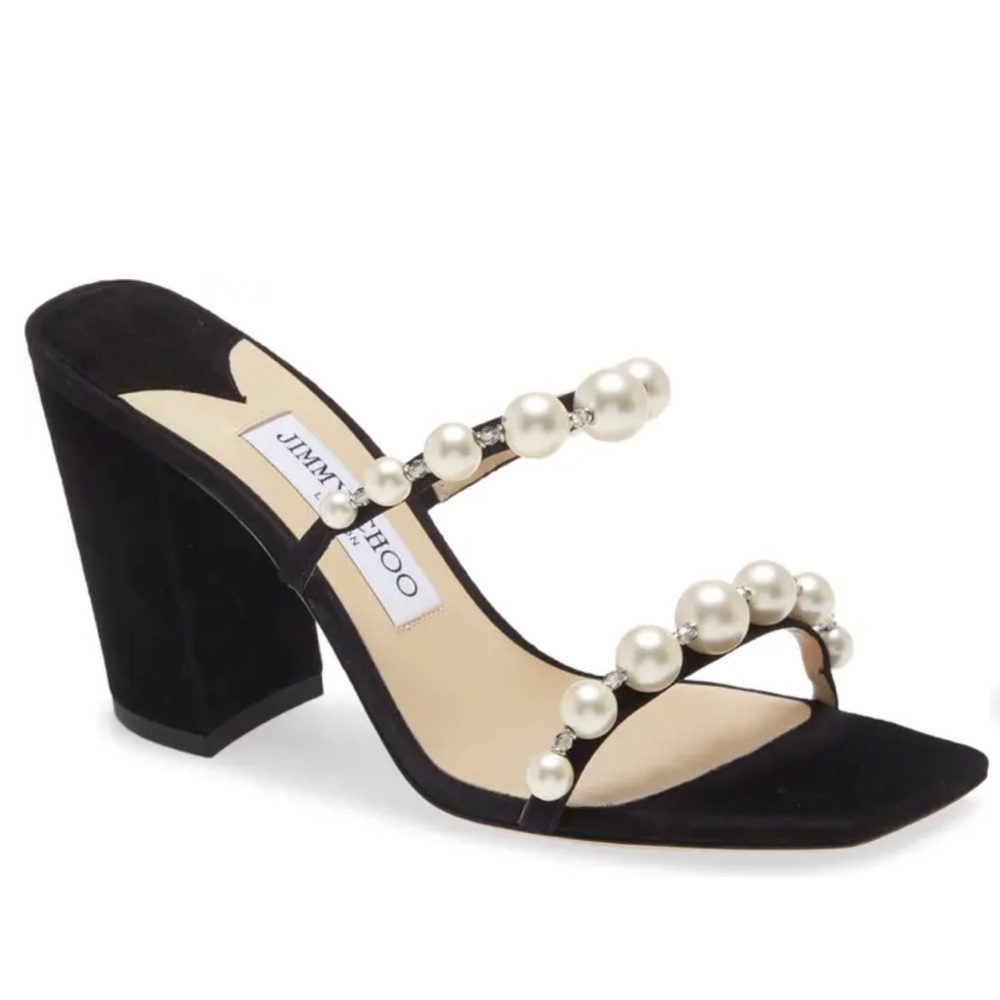 JIMMY CHOO Amara Embellished Slide Sandal 39.5